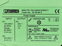 MINI-PS-100-240AC/24DC/1 PHOENIX CONTACT POWER SUPPLY 2938840