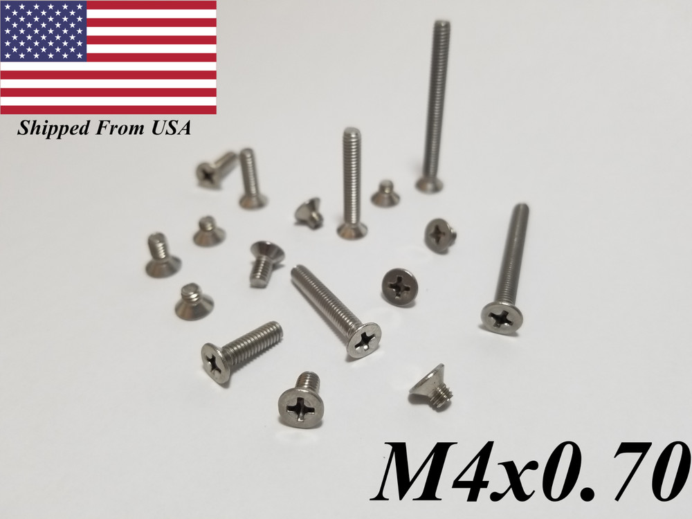 M4 Stainless Steel Phillips Flat Head Screw 5-40mm A2 DIN:965