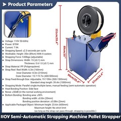 110V Semi-Automatic Strapping Bundling Machine Pallet Strapper PP Straps
