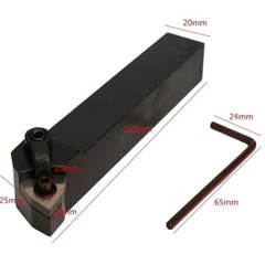 Set of 20mm Lathe Turning Tool Holder MWLNR2020K08 + 10 WNMG0804 Carbide Inserts