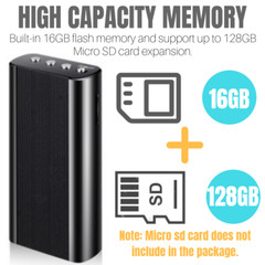 240 Hr Spy Mini MP3 Digital Voice Activated Recorder 16GB Audio Recording Device