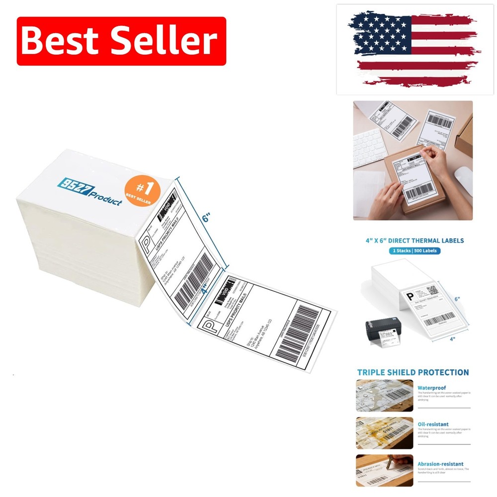 Fanfold 4 x 6 Direct Thermal Labels White Perforated Shipping Labels, 500pcs …