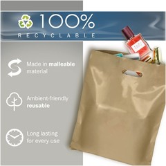 Gold Merchandise Plastic Shopping Bags – 100 Pack 9″ x 12″ with 2 mil Thick -…