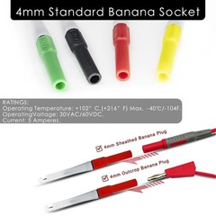 4PCS Piercing Clip Test Probe Set 0.7mm Wire Piercing Pins for Car Tester