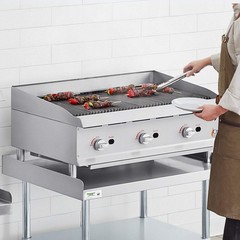 36″ Gas Countertop Lava Briquette Charbroiler – 120,000 BTU