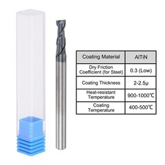 3.5mm Dia 4mm Shank HRC45 Carbide AlTiN Coated 2 Flute Square Nose End Mill 2pcs