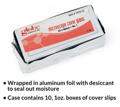 Globe Scientific 1419-10 Cover Glass, 24 x 60mm, No. 1 Thickness (Case of 10)
