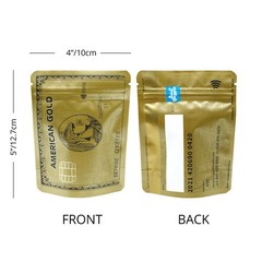 3.5g Resealable Stand Up Mylar Bags Smell Proof Zip Seal Food Grade Pouch 100pcs