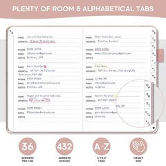 Taja Address Book with Alphabetical 158 pages, 5.2 x 6.8 inches, A- Rose Gold