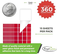 Royal Green Square Stickers Labels for All Purpose 1″ inch – Self Adhesive La…