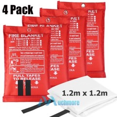 4x Large Fire Blanket Fireproof For Home Kitchen Office Caravan Emergency Safety