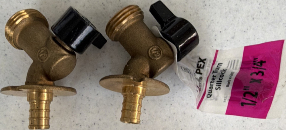 Apollo PEX Quarter Turn Brass Sillcock Barb 1/2 in x GHT 3/4 in