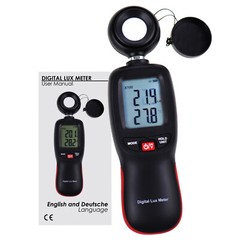 Illuminance Light Meter Luminometer Temperature Tester Data Storage 200,000 Lux
