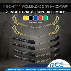 USA 8 Point Rollback Tie Down System Chain Ends for Car Hauler Tow Truck Flatbed