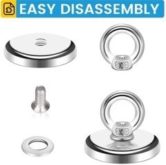 Fishing Magnetic Hooks hanger 40 60 N52 100 lbs Heavy Duty strong magnet set lot