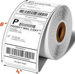 500 Per Roll 4″x6″ Direct Thermal Labels for Zebra 2844 ZP450 ZP500 ZP505 Eltron