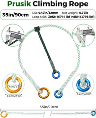 30KN Arborist Friction & Cambium Saver Loop, 12MM Polyester Anchor Cord