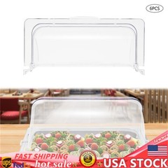 6 PACK Half Size Roll Top Chafing Dish Clear Plastic Pan Display Cover Chafer