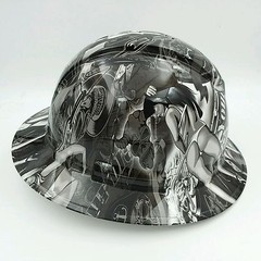 Hard Hat FULL BRIM custom hydro dipped , OSHA APPROVED , BIKER BABES WOW
