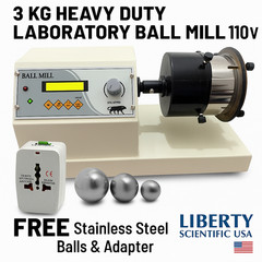 3 KG Heavy Duty Laboratory Ball Mill (110 v) | Digital RPM Timer | Grinding USA