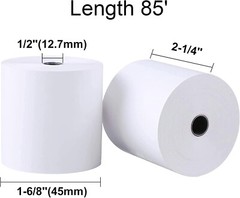 (40 Rolls) Cash Register Thermal Paper, 2 1/4×85″ – 1/2″ core, POS Receipt Paper