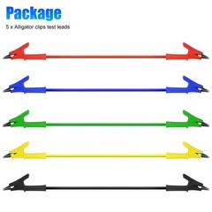 5Pcs 30V 15A Alligator Clips Electrical Test Leads Set Jumper Wires Cables Set