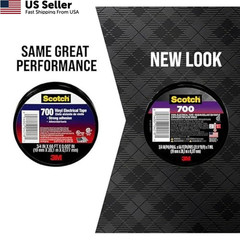 Scotch Vinyl 700 Electrical Tape 5 Rolls Black 3/4-in x 66-ft Commercial FROM US
