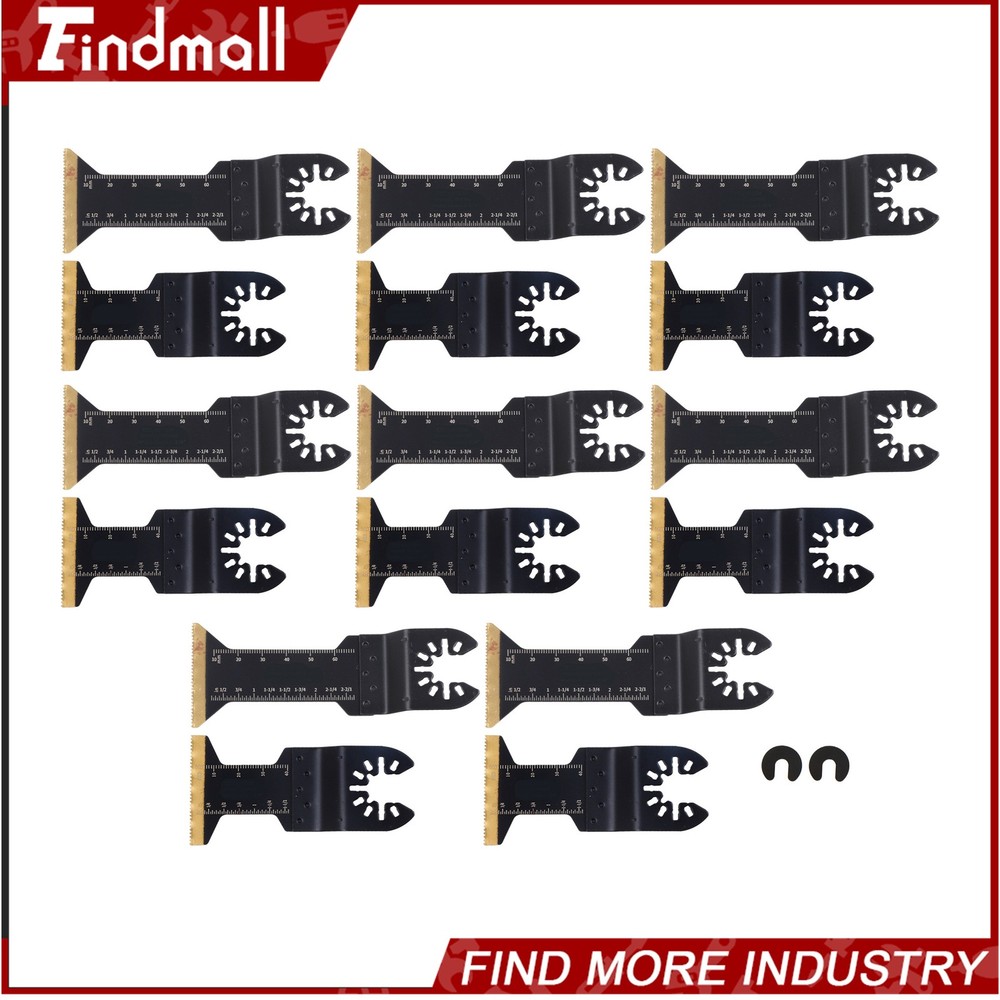 Findmall 16 Pcs Extra-Long Titanium Oscillating Tool Blades Multi Tool Blades