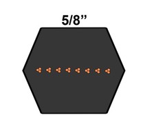 D&D DURA-PRIME BB71 Hexagonal V-belt 21/32 x 75.6in Vbelt