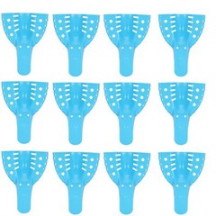 JMU Dental Impression Trays Autoclavable Plastic Perforated Trays Blue