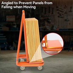 Heavy Drywall Cart 45.3″ L × 22.4″ W × 46″ H W/ 4 Swivel Wheels 3000 LB Capacity