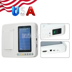 Pprtable 3 Channel 12 Lead 7 Inch Touch Screen ECG EKG Machine Rechargeable