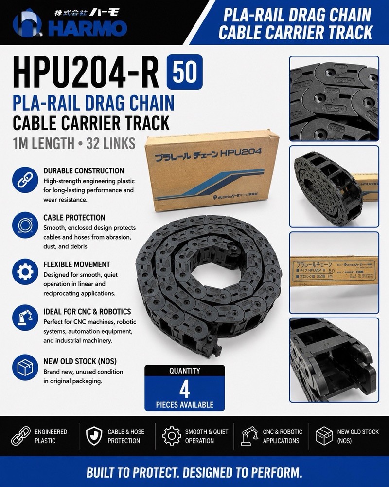 Harmo HPU204-R 50 Pla-Rail Drag Chain Cable Carrier Track 1m 32 Links CNC Robot