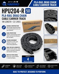 Harmo HPU204-R 50 Pla-Rail Drag Chain Cable Carrier Track 1m 32 Links CNC Robot