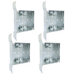4-Inch Square Metal Box with Side Mounting Bracket, Welded, Deep, with 2…