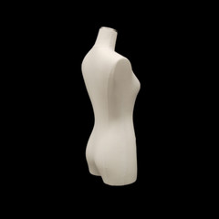 Adult Female Pinnable White Linen Dress Form Mannequin Torso with Thighs & Base