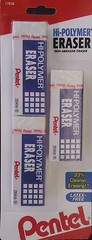 PENTEL HI-POLYMER ERASERS 3 Pack Large Size Eraser LATEX FREE