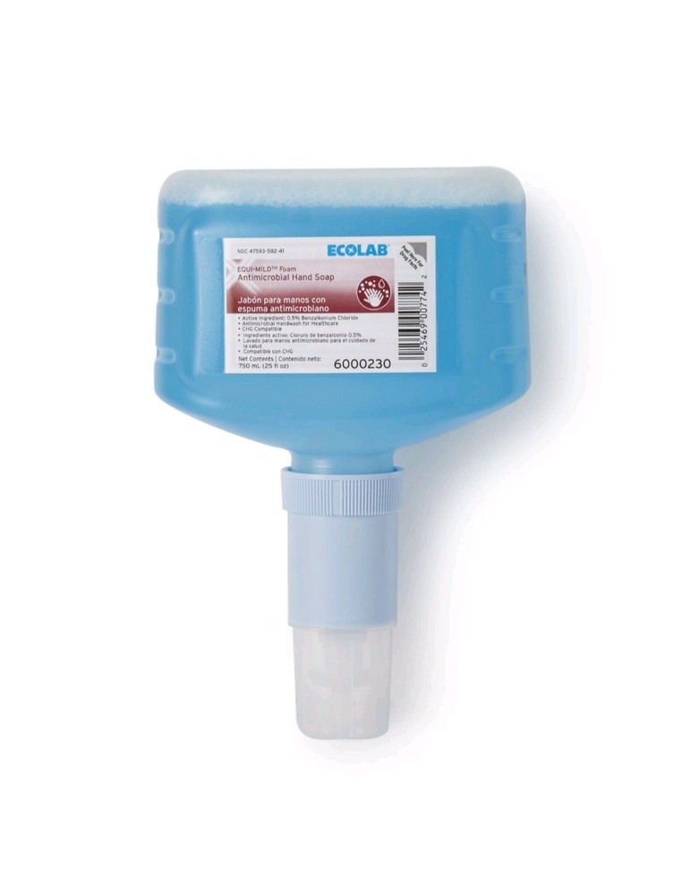 Case of 6 Ecolab 6000230 EQUI-MILD foam antimicrobial Hand soap 750 ml refill