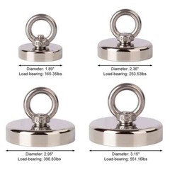 Neodymium Fishing Magnets Pulling Force Super Strong Round Rare Earth 400-1000LB