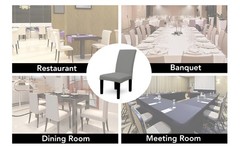 100% Waterproof Dining Room Chair Cover Set of 6, Stretch Jacquard Parson Chair