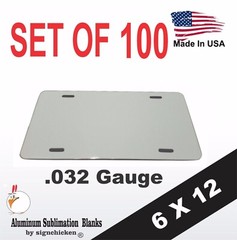 100 Pcs ALUMINUM LICENSE PLATE SUBLIMATION BLANKS 6 x 12″ / NEW BEST QUALITY 032