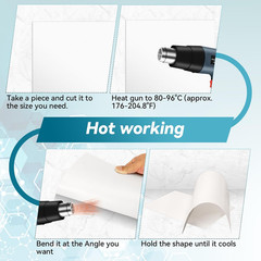 5 Pack White Plastic Sheets 8X12X0.04In Flexible High Tensile Plastic Sheets Har