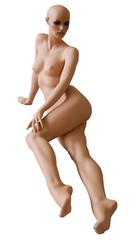 Fiberglass Realistic Female Mannequin, Lying Pose, Tan Skin Tone, Fiberglass
