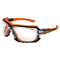 Birdz Eyewear Gasket Safety Padded Motorcycle Riding Glasses Orange w/Clear Lens