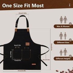 Chef Apron for Men Women with Pockets Adjustable Strap, Water Repellent Apron…