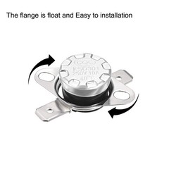 uxcell KSD301 Thermostat 40°C/104°F 10A Normally Open N.O Adjust Snap Silver