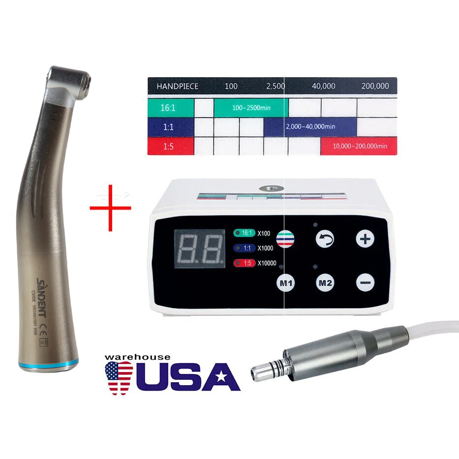 Electric Micro Motor Brushless/1:1 Fiber Optic LED Handpiece ST Dental
