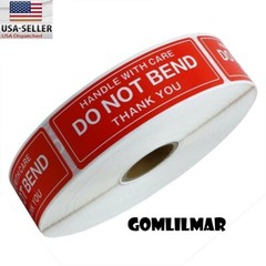 5 Rolls 1000 1×3 DO NOT BEND Stickers Labels, Easy Peel and Apply