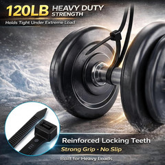 Zip Ties 8 inch Heavy Duty with 120 Pounds 8 Inch, 8inch-100pack
