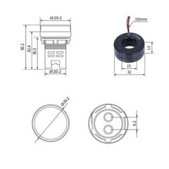 AC 60-500V 0-100A 22mm 3 in 1 Voltmeter Ammeter LED Digital Volt/AMP Meter NEW